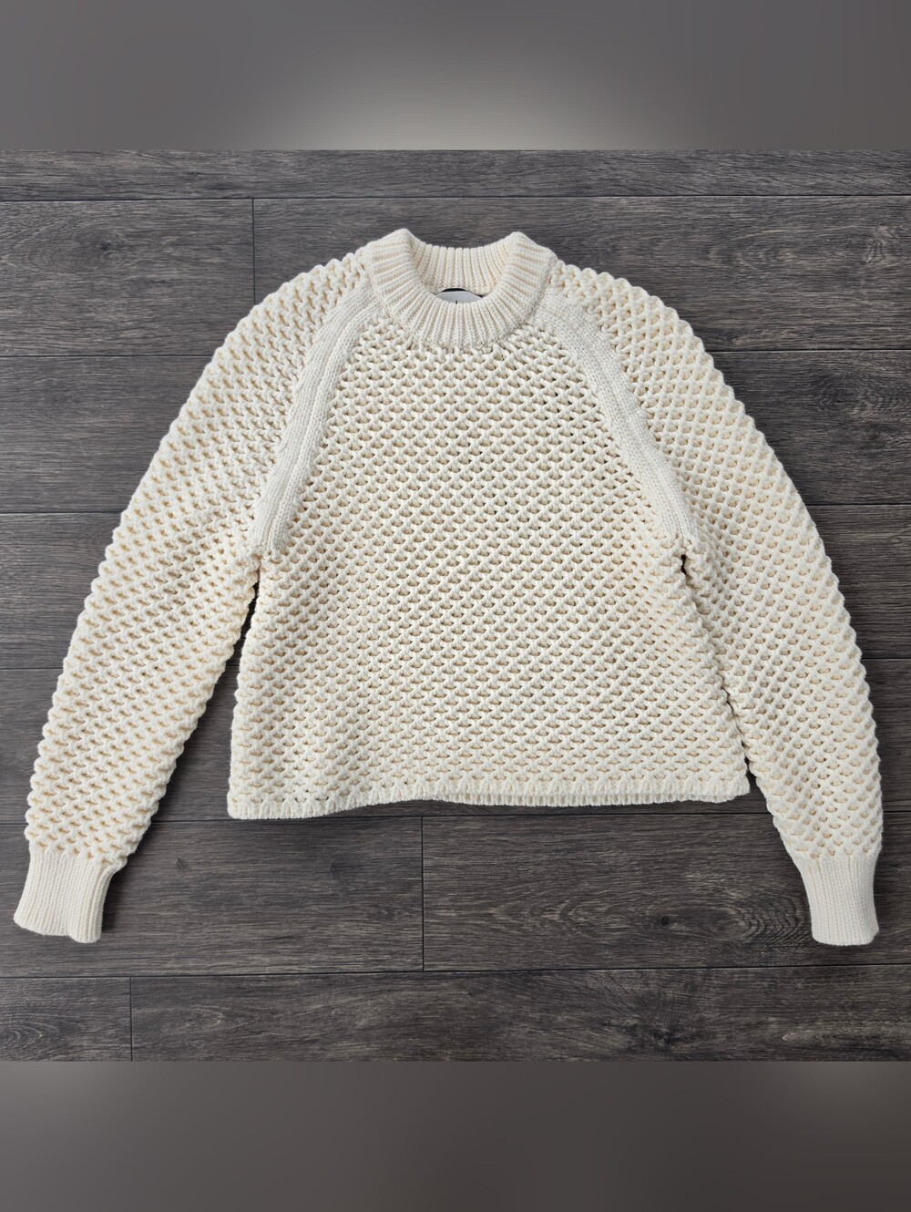 Tuckernuck Annette Crochet Knit Sweater Cream Ivory Boho Cottagecore XS
